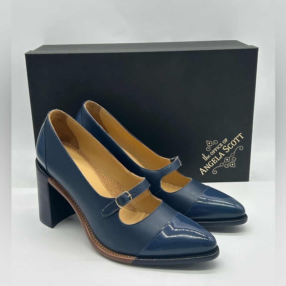 The Office of Angela Scott Miss Eliza Navy Mary Jane Heels Size EU 41 US 11 NWT - Picture 13 of 13